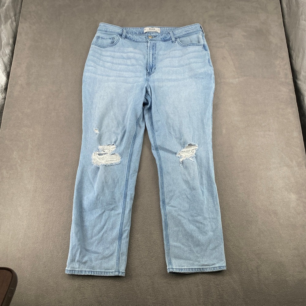 Hollister Ultra High-Rise 90s Straight Distressed Jeans Light Wash 16R W33